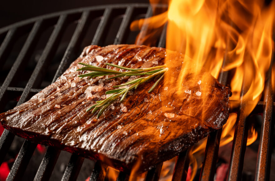 Steak on grill